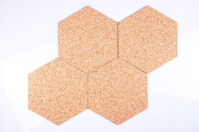 Kork Tavlor Hexagon Natural